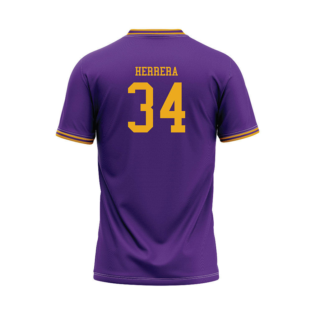 PVAMU - NCAA Baseball : Isaac Herrera - Purple Baseball Jersey-1