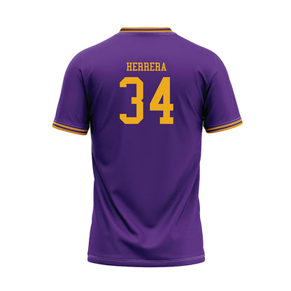 PVAMU - NCAA Baseball : Isaac Herrera - Purple Baseball Jersey-1