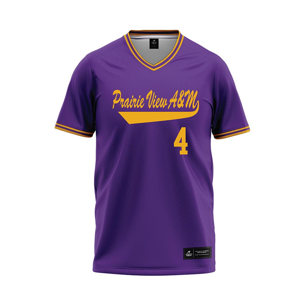 PVAMU - NCAA Baseball : Blake Hall - Purple Baseball Jersey-0
