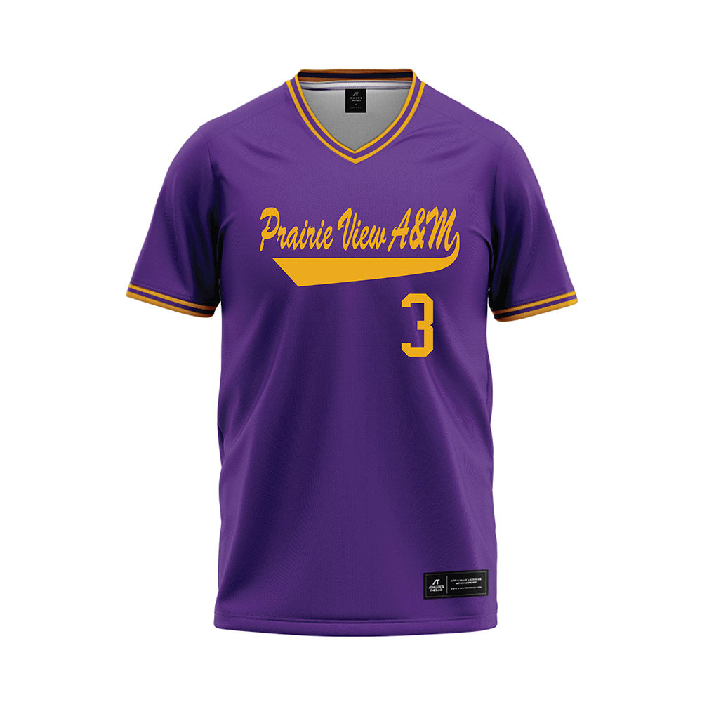 PVAMU - NCAA Baseball : Cameron Franklin - Purple Baseball Jersey-0
