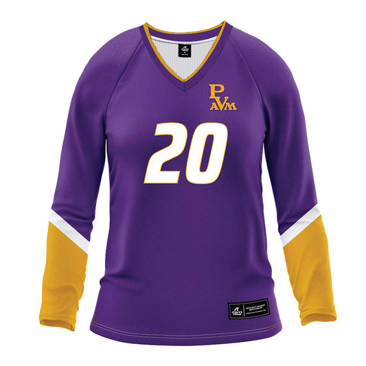 PVAMU - NCAA Women's Volleyball : Valencia Wilder - Purple Volleyball Jersey-0