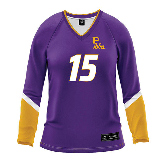 PVAMU - NCAA Women's Volleyball : Carrington Cook - Purple Volleyball Jersey-0