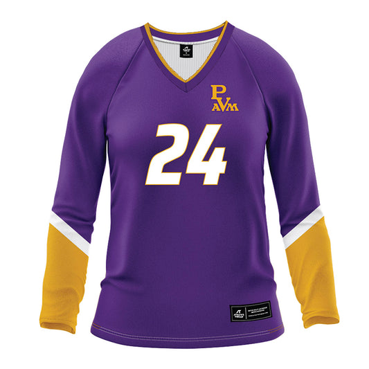 PVAMU - NCAA Women's Volleyball : Kenedy Massie - Purple Volleyball Jersey-0