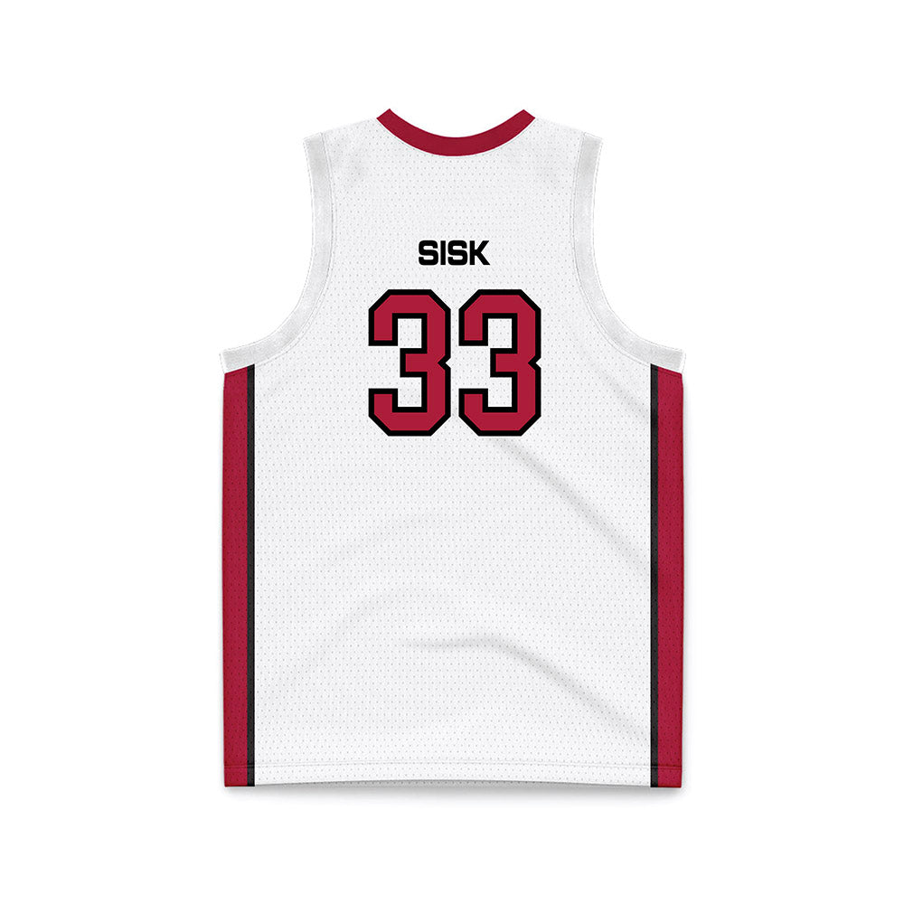CWU - NCAA Men's Basketball : Calvin Sisk - White Basketball Jersey-1