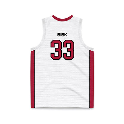CWU - NCAA Men's Basketball : Calvin Sisk - White Basketball Jersey-1
