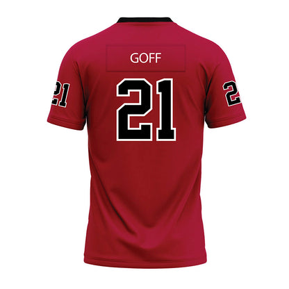 CWU - NCAA Football : Connor Goff - Crimson Premium Football Jersey-3