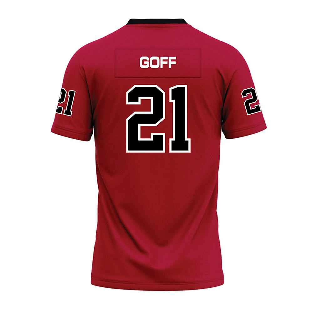 CWU - NCAA Football : Connor Goff - Crimson Premium Football Jersey-2
