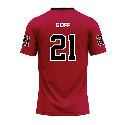 CWU - NCAA Football : Connor Goff - Crimson Premium Football Jersey-2