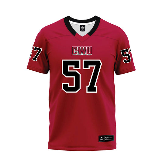 CWU - NCAA Football : Jaxin McCallum - Crimson Premium Football Jersey-0