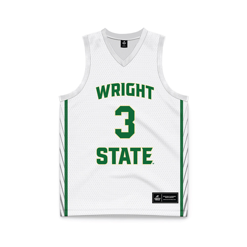 Wright State - NCAA Men's Basketball : Dominic Pangonis - White Basketball Jersey-0