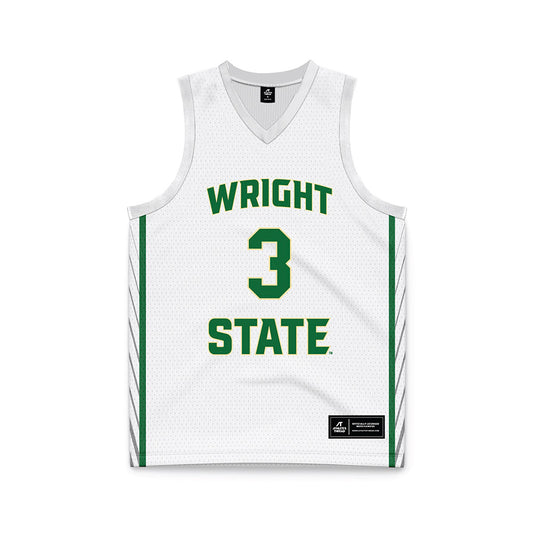 Wright State - NCAA Men's Basketball : Dominic Pangonis - White Basketball Jersey-0