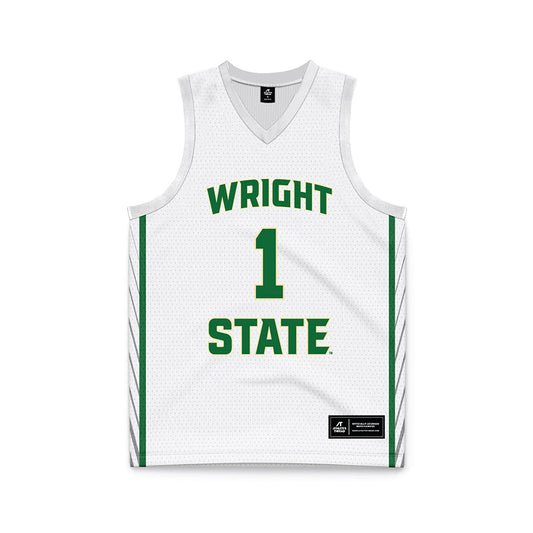 Wright State - NCAA Men's Basketball : Bryan Etumnu - White Basketball Jersey-0