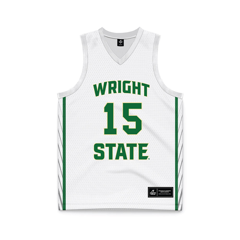 Wright State - NCAA Men's Basketball : Isaiah-Michael Williams - White Basketball Jersey-0