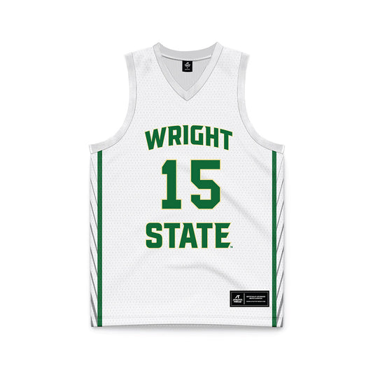 Wright State - NCAA Men's Basketball : Isaiah-Michael Williams - White Basketball Jersey-0