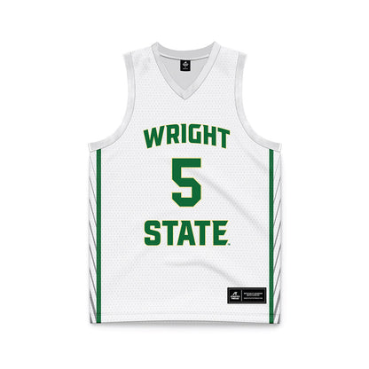 Wright State - NCAA Men's Basketball : Alex Bruskotter - White Basketball Jersey-0