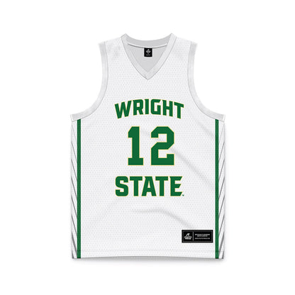 Wright State - NCAA Men's Basketball : PJ Douglas - White Basketball Jersey-0