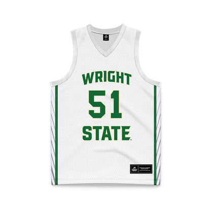 Wright State - NCAA Men's Basketball : Ayden Davis - White Basketball Jersey-0