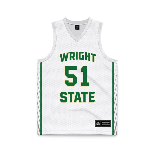 Wright State - NCAA Men's Basketball : Ayden Davis - White Basketball Jersey-0