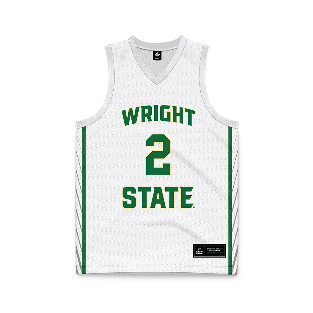 Wright State - NCAA Men's Basketball : Sam Alamutu - White Basketball Jersey-0