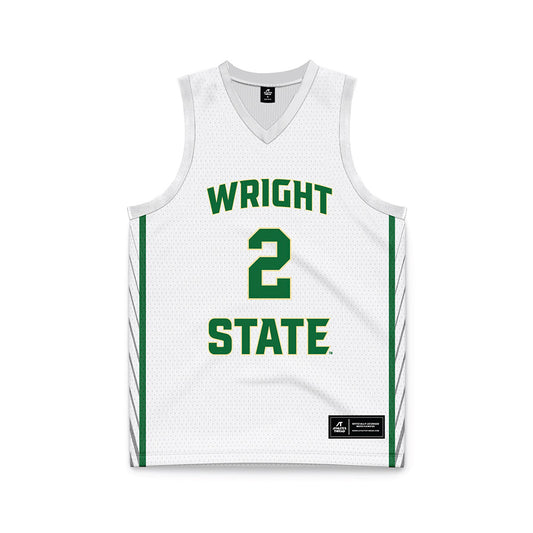 Wright State - NCAA Men's Basketball : Sam Alamutu - White Basketball Jersey-0