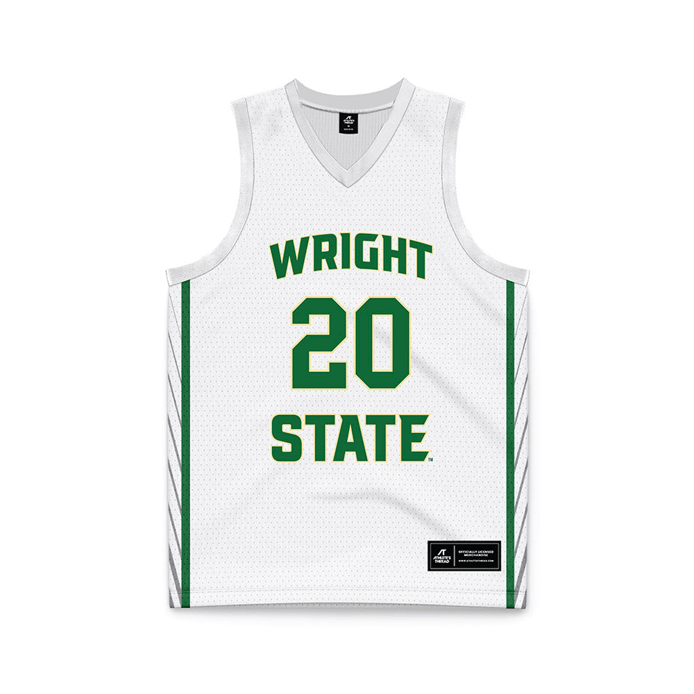 Wright State - NCAA Men's Basketball : Andrea Holden - White Basketball Jersey-0