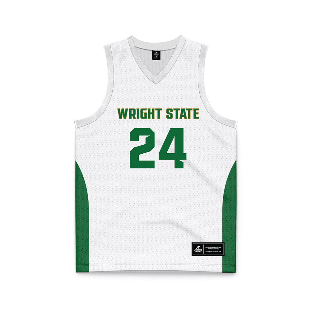 Wright State - NCAA Women's Basketball : Olivia Brown - White Basketball Jersey-0