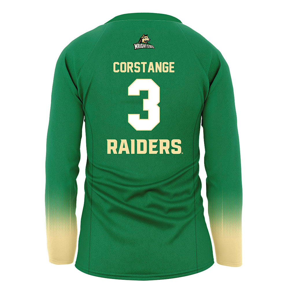 Wright State - NCAA Women's Volleyball : Taygan Corstange - Green Volleyball Jersey-1