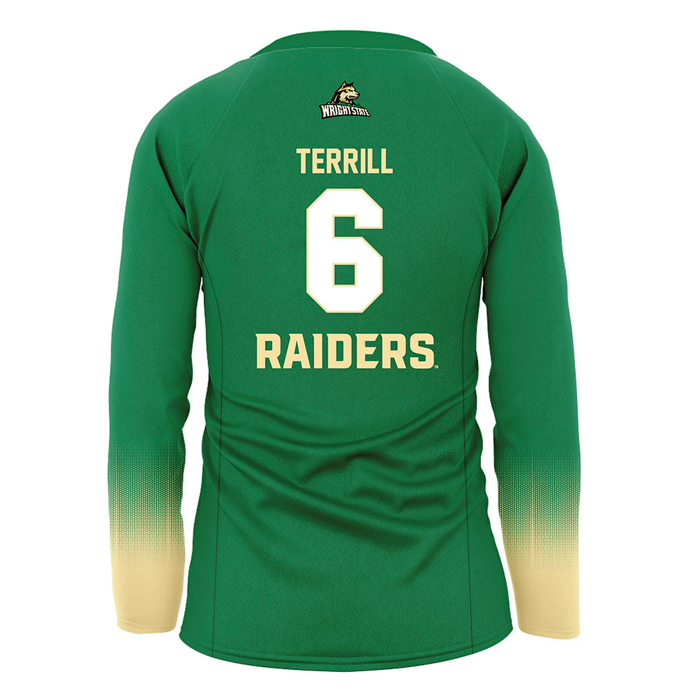 Wright State - NCAA Women's Volleyball : Larsen Terrill - Green Volleyball Jersey-1