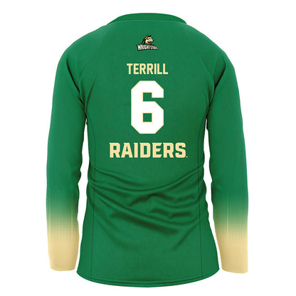 Wright State - NCAA Women's Volleyball : Larsen Terrill - Green Volleyball Jersey-1