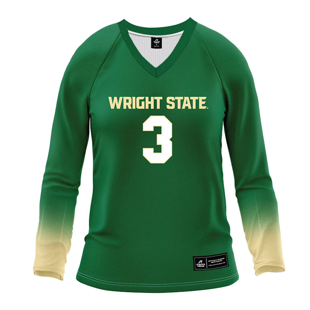 Wright State - NCAA Women's Volleyball : Taygan Corstange - Green Volleyball Jersey-0