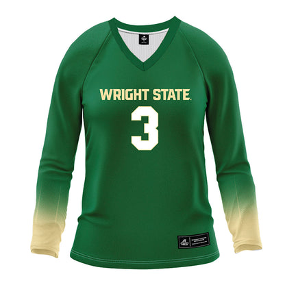 Wright State - NCAA Women's Volleyball : Taygan Corstange - Green Volleyball Jersey-0