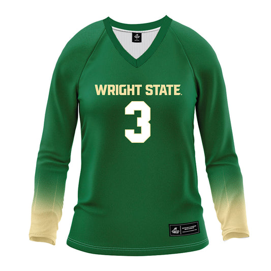 Wright State - NCAA Women's Volleyball : Taygan Corstange - Green Volleyball Jersey-0