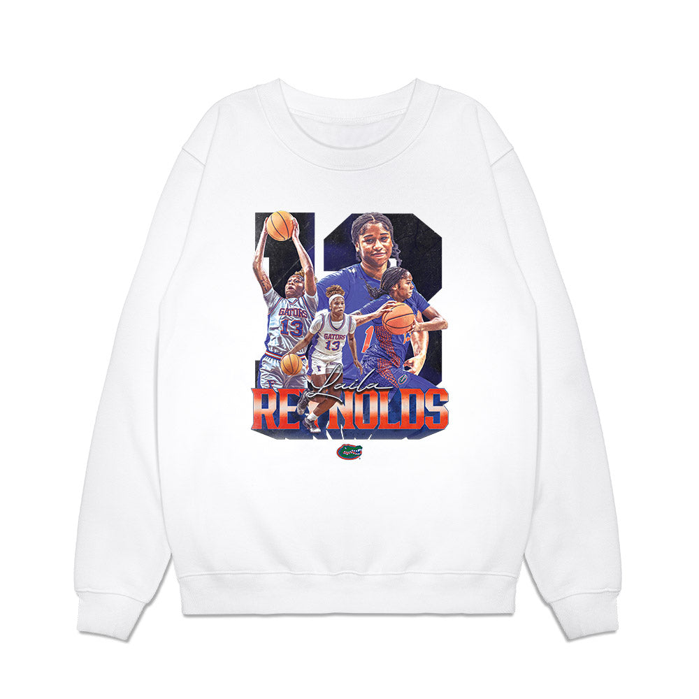 Florida - NCAA Women's Basketball : Laila Reynolds - Player Collage Premium Crewneck Sweatshirt-0