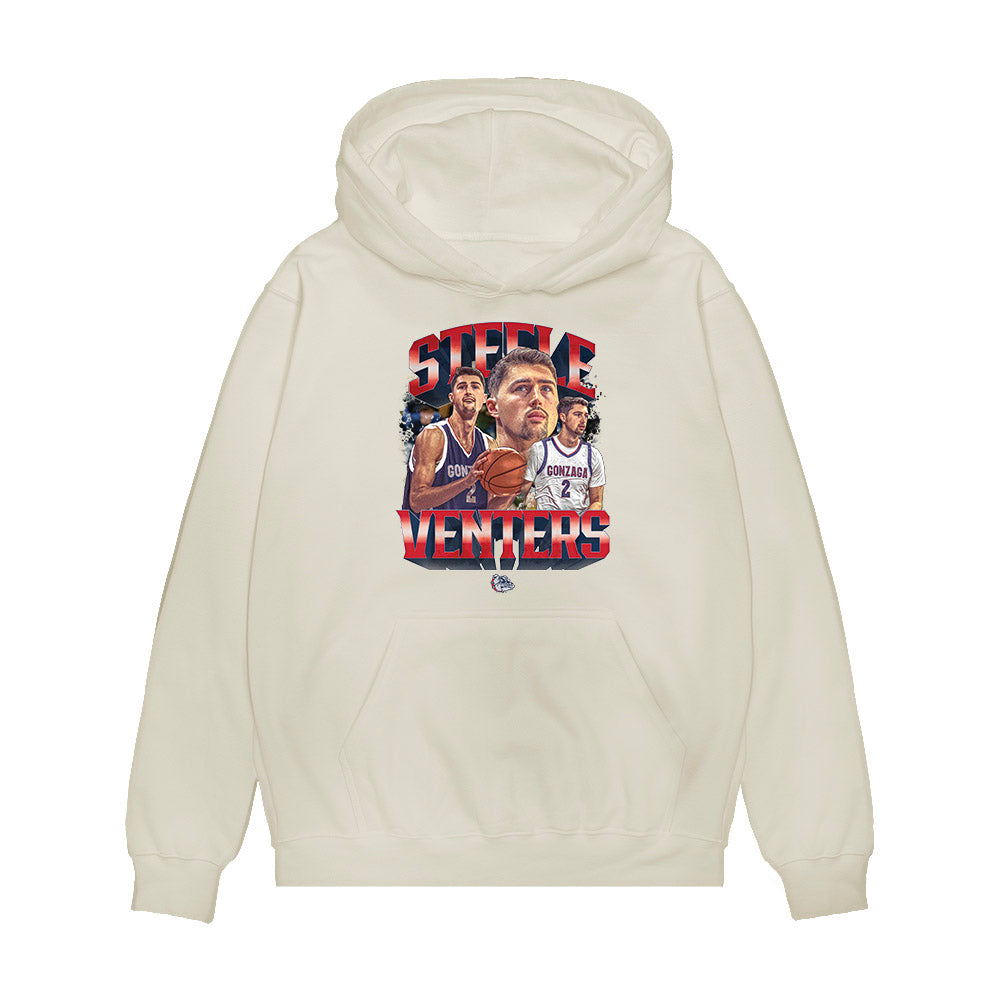 Gonzaga - NCAA Men's Basketball : Steele Venters - Collage Premium Hooded Sweatshirt-0