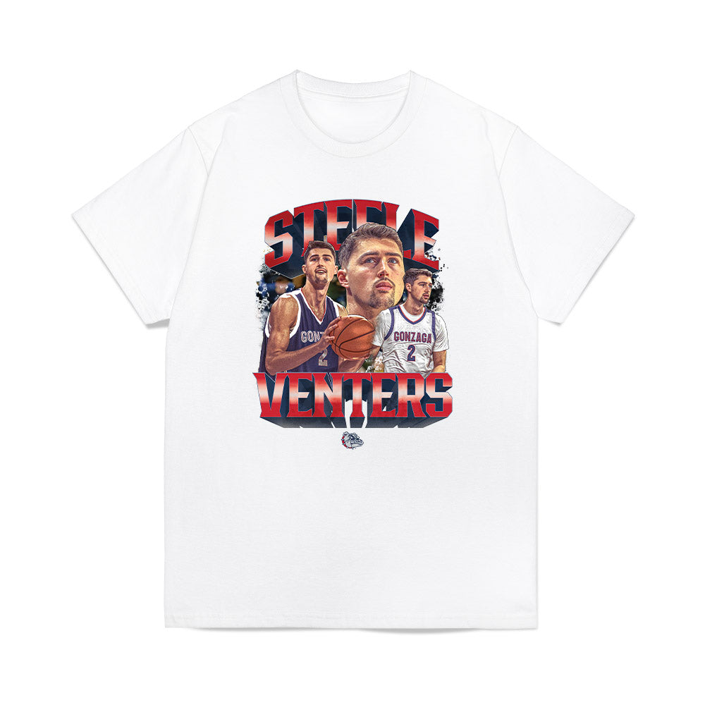 Gonzaga - NCAA Men's Basketball : Steele Venters - Collage Premium T-Shirt-0
