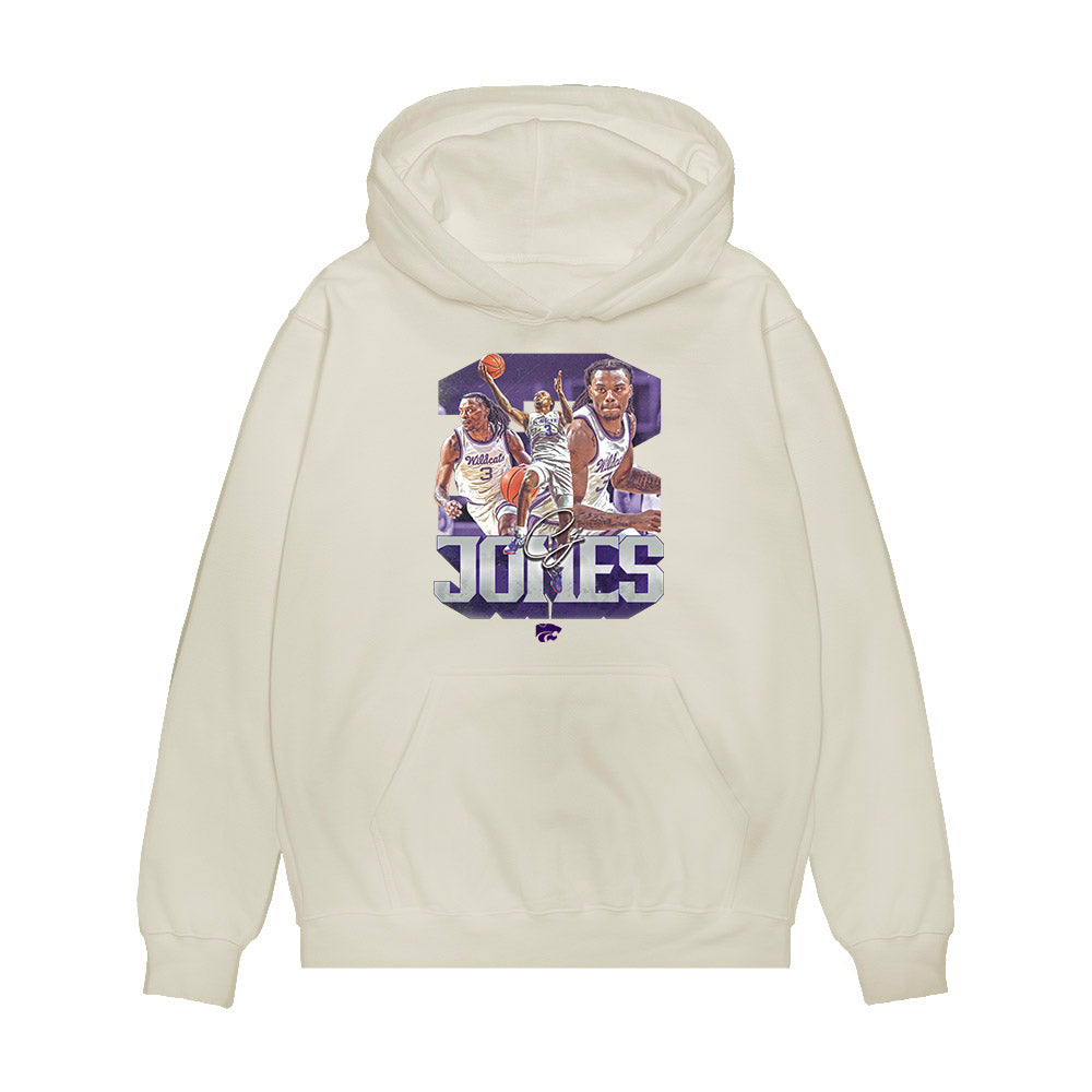 Kansas State - NCAA Men's Basketball : CJ Jones - Premium Hooded Sweatshirt-0
