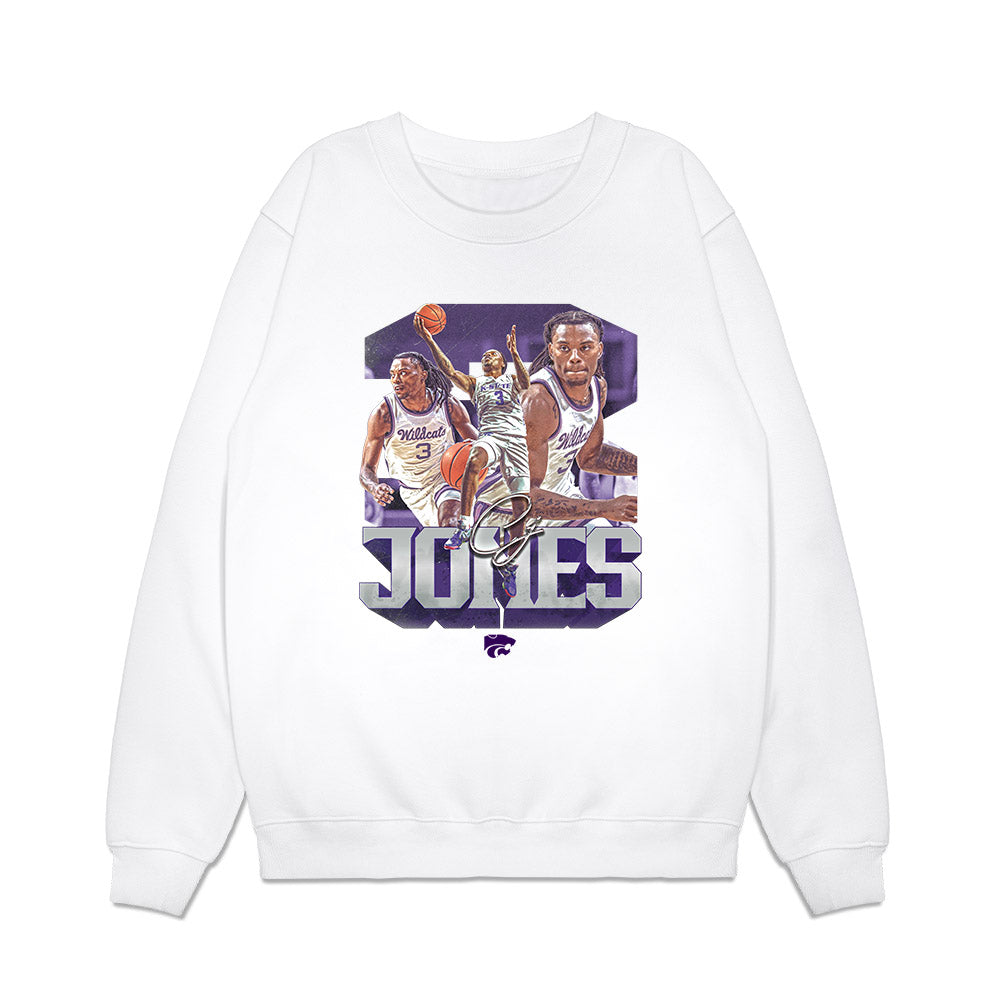 Kansas State - NCAA Men's Basketball : CJ Jones - Premium Crewneck Sweatshirt-0