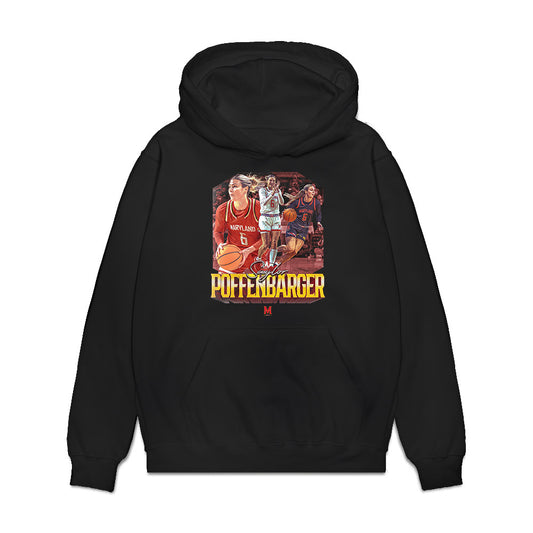 Maryland - NCAA Women's Basketball : Saylor Poffenbarger - Collage Premium Hooded Sweatshirt-0