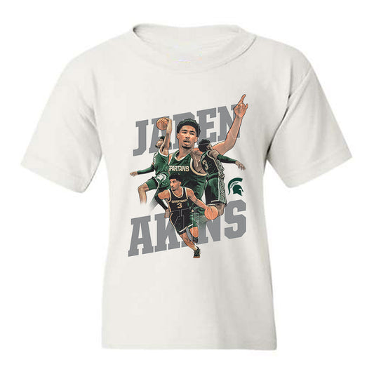 Michigan State - NCAA Men's Basketball : Jaden Akins - Youth T-Shirt-0