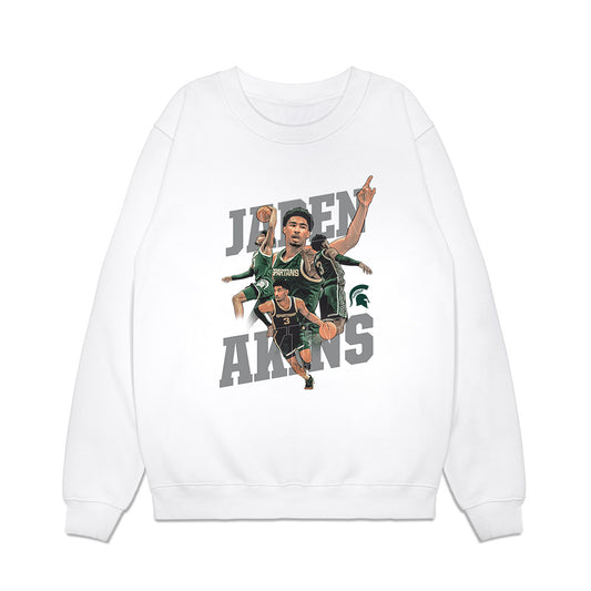 Michigan State - NCAA Men's Basketball : Jaden Akins - Premium Crewneck Sweatshirt-0