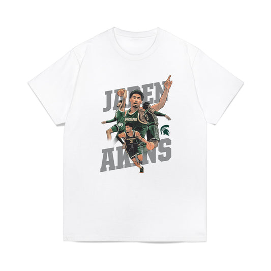 Michigan State - NCAA Men's Basketball : Jaden Akins - Premium T-Shirt-0