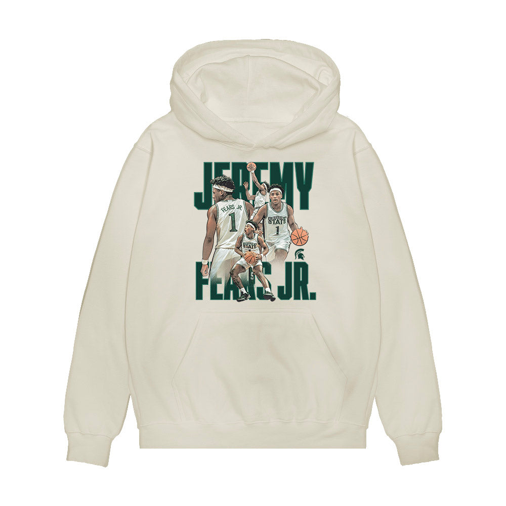 Michigan State - NCAA Men's Basketball : Jeremy Fears - Premium Hooded Sweatshirt-0