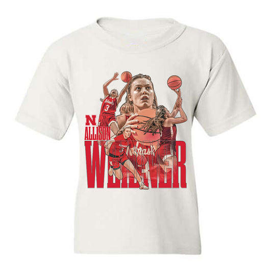Nebraska - NCAA Women's Basketball : Allison Weidner - Player Collage Youth T-Shirt-0