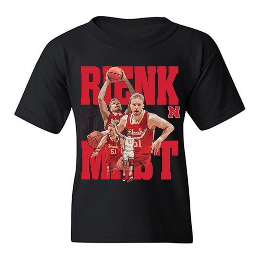 Nebraska - NCAA Men's Basketball : Rienk Mast - Player Collage Youth T-Shirt-0