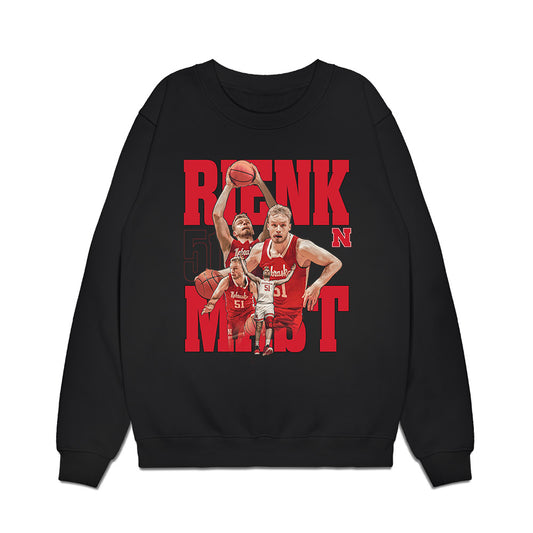 Nebraska - NCAA Men's Basketball : Rienk Mast - Player Collage Premium Crewneck Sweatshirt-0