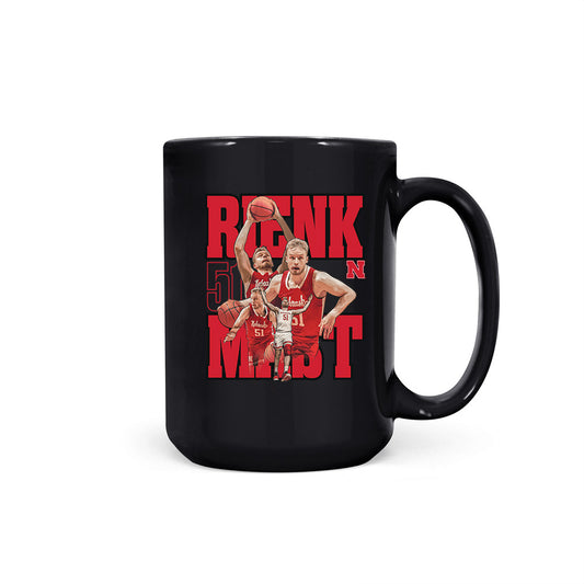 Nebraska - NCAA Men's Basketball : Rienk Mast - Player Collage Coffee Mug-0