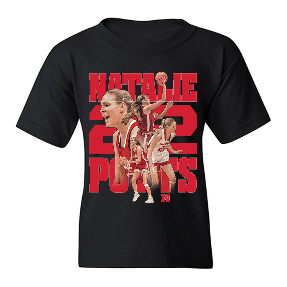 Nebraska - NCAA Women's Basketball : Natalie Potts - Player Collage Youth T-Shirt-0