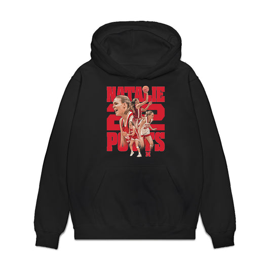 Nebraska - NCAA Women's Basketball : Natalie Potts - Player Collage Premium Hooded Sweatshirt-0