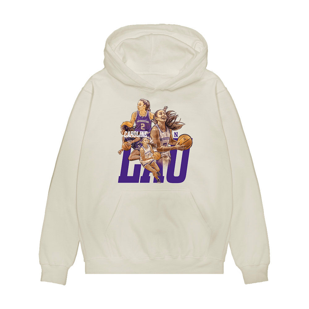 Northwestern - NCAA Women's Basketball : Caroline Lau - Collage Premium Hooded Sweatshirt-0