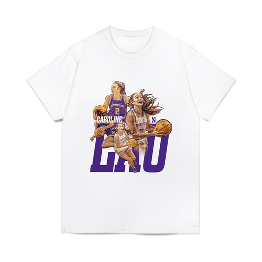 Northwestern - NCAA Women's Basketball : Caroline Lau - Collage Comfort Colors T-Shirt-0